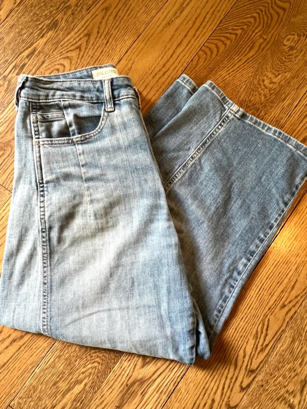 Pilcro Anthropologie Barrel Jeans Womens 26 High Rise Cropped Curved Denim - Picture 9 of 12